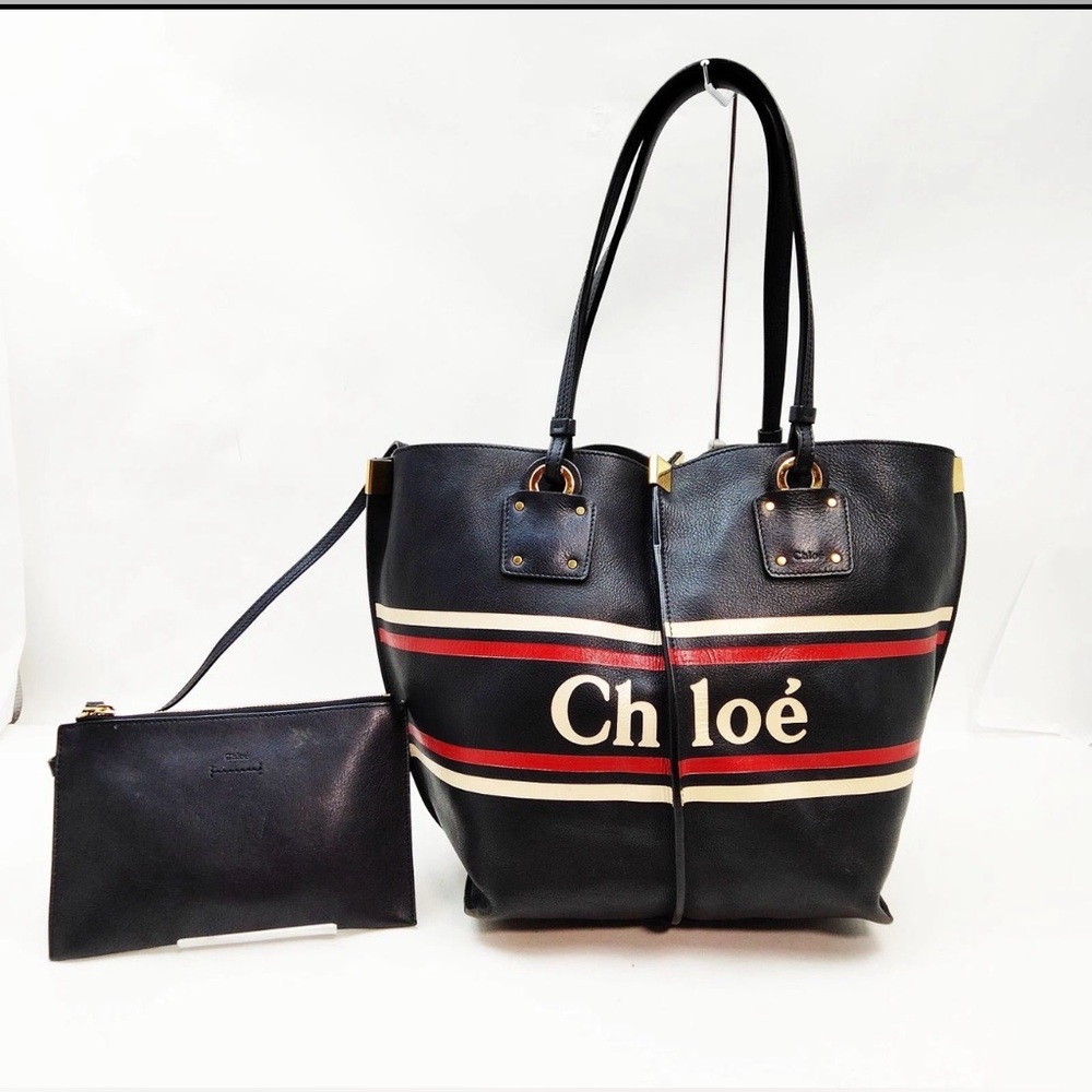 Chloè  Vic tote Hand Bag Black Leather